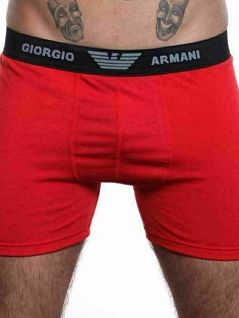 Яркие боксеры из тонкого хлопка красного цвета Emporio Armani RTEA00019
